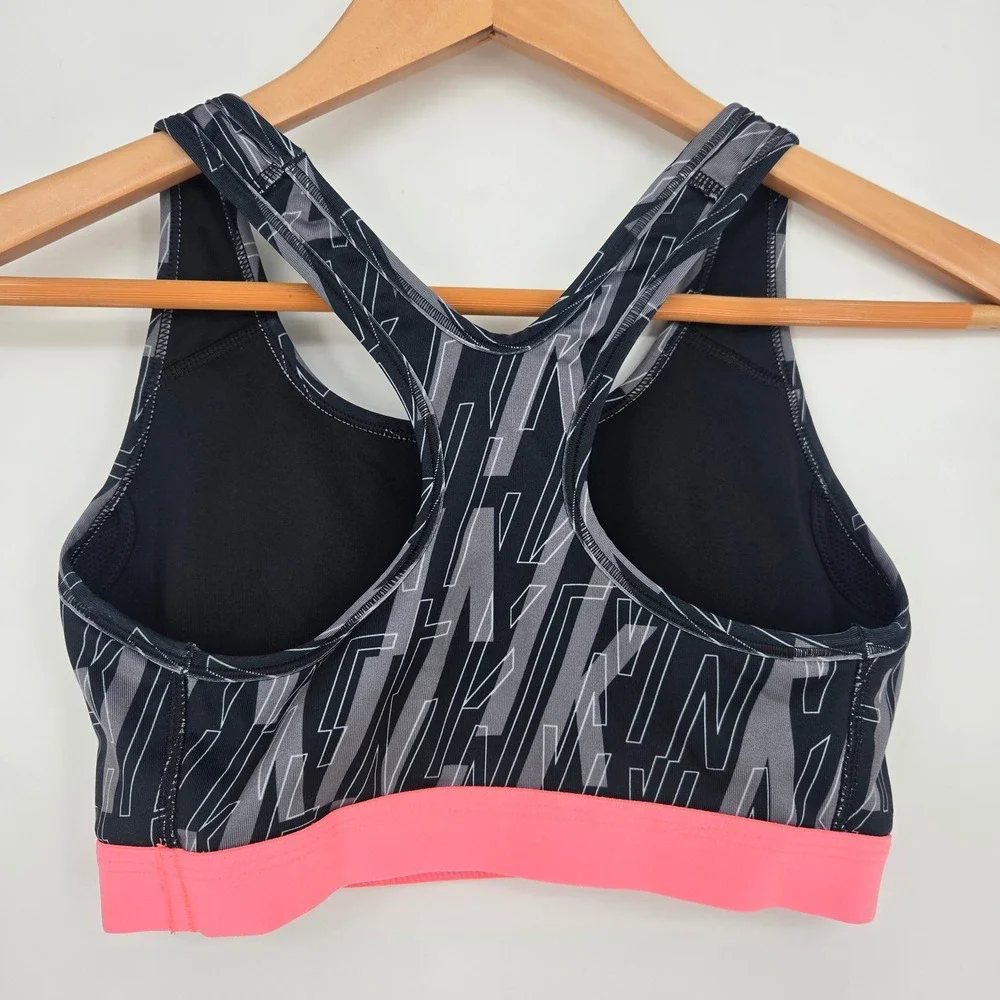 Nike Dri-Fit Racerback Sports Bra Womens S Black White Pink Exercise Workout